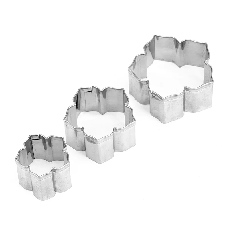 

3 Pcs/Set Flower Shape Baking Mould Steel Kitchen Stencils Biscuit DIY Pastry Plunger Mold Cookie Cookie O6J1