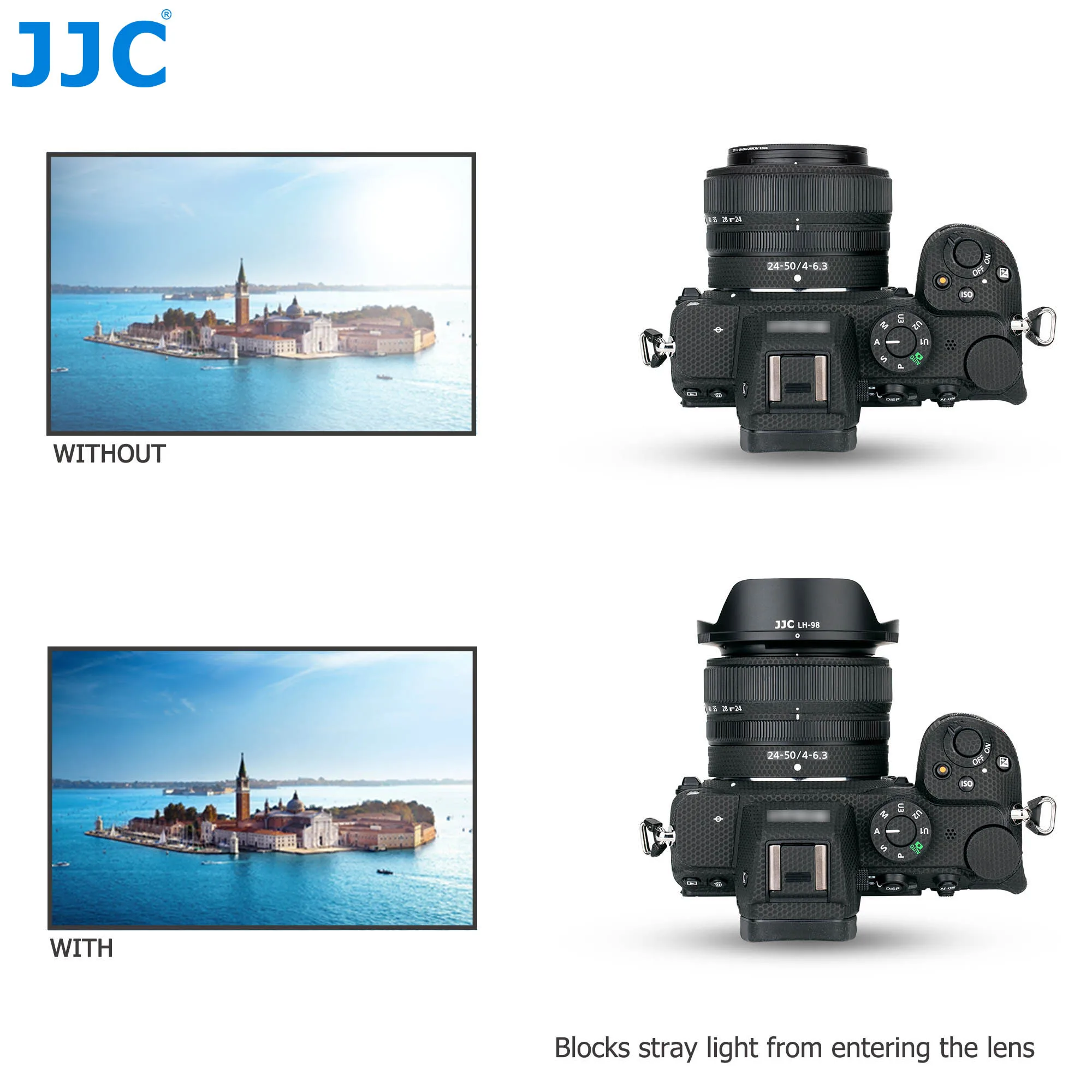 Реверсивная специальная бленда JJC для Nikon NIKKOR Z 24-50 мм f/4-6 3 объектив на Z5 Z6 Z7 Z6II Z7II