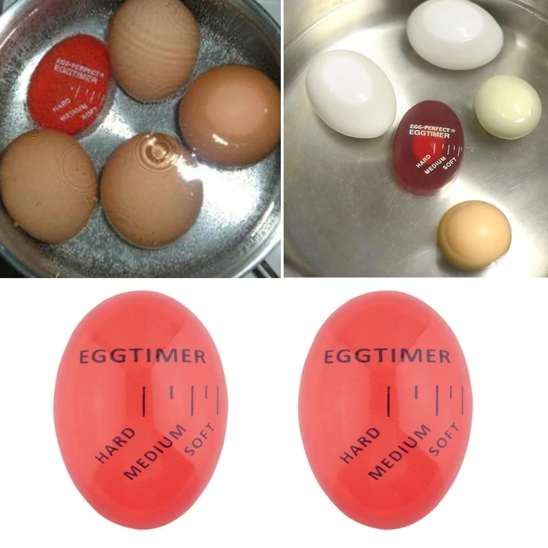 

1pc Color Changing Egg Timer Resin Material Perfect Boiled Eggs By Temperature Kitchen Helper Egg Timer Red timer tools