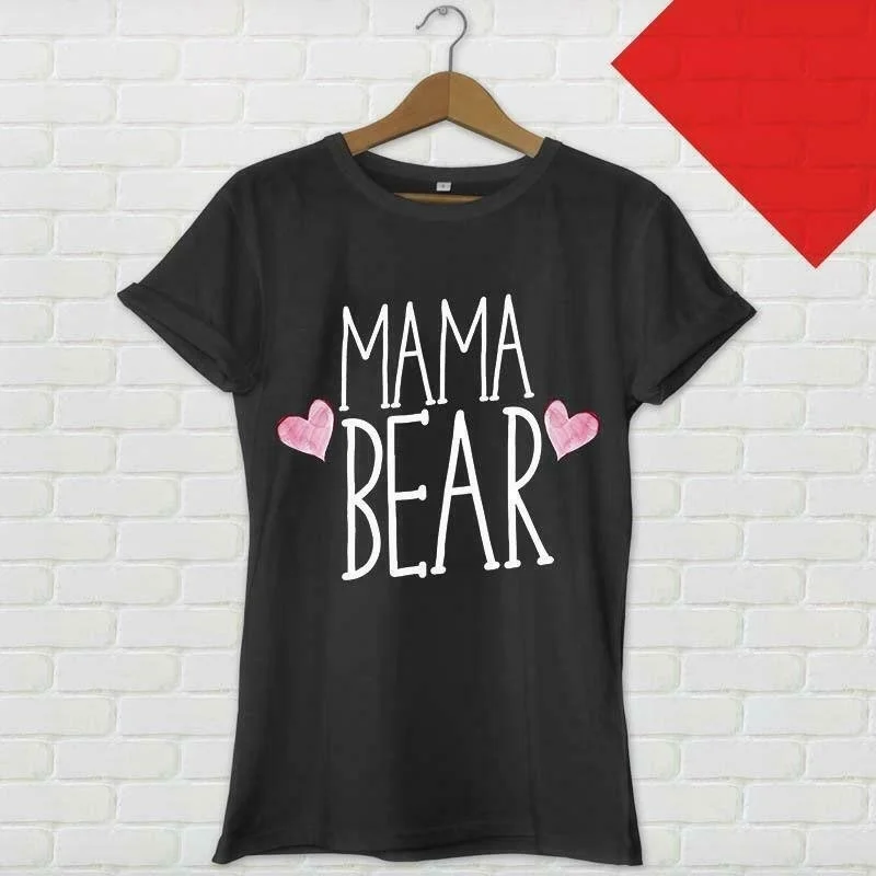 

NEW MAMA BEAR BLACK TEE T-SHIRT USA