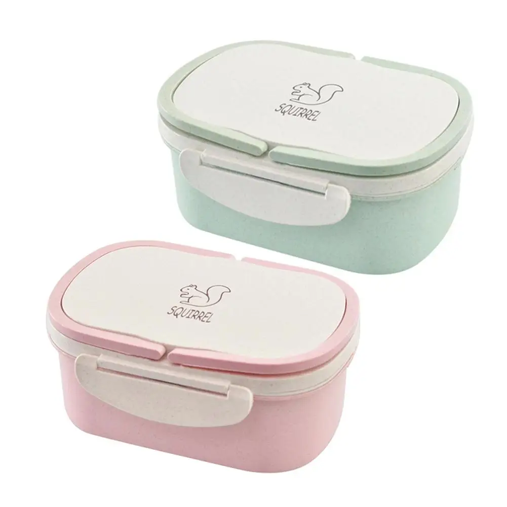 

Double-layer Wheat Stalk Lunch Box PP Material Portable Food Storage Box For Students Food Insulation Box
