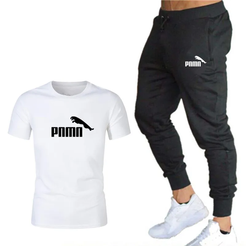 

2021 Summer Fashion Casual Brand Men's Suit Sportswear Track Suit Men's Sports Shirt Short-Sleeved T-Shirt 2-Piece Set