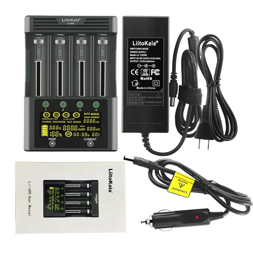 

Liitokala Lii-500 Lii-PD4 Lii-500S LCD 3.7V 18650 18350 18500 21700 20700B 20700 14500 26650 AA NiMH lithium-battery Charger