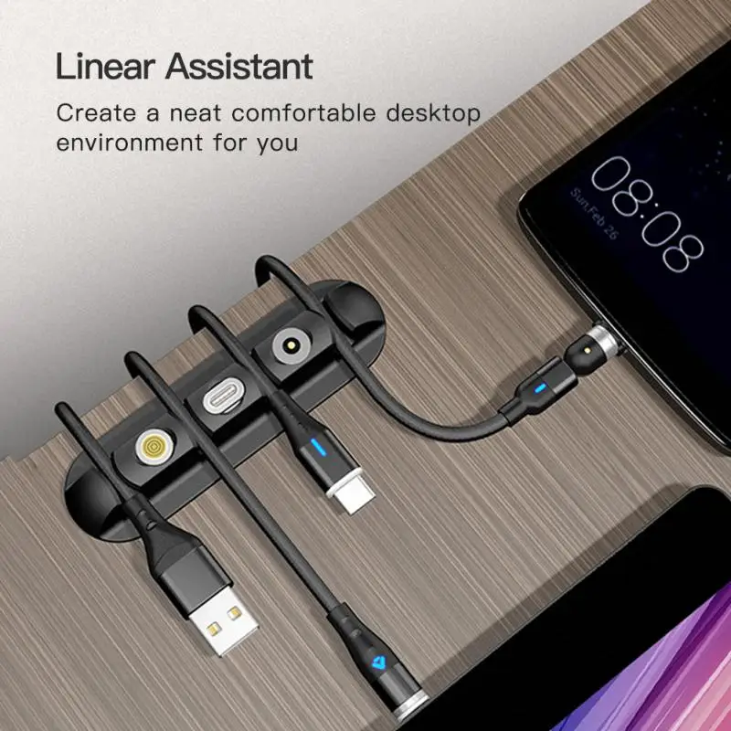 

Cable Organizer Silicone USB Cable Winder Desktop Tidy Management Clips Cable Holder For Mouse Headphone Wire Organizer