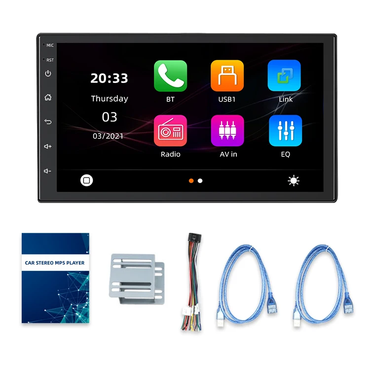 Автомагнитола 2DIN AHD Carplay Android 10 AM FM 2.5D 7 дюймов Maltimedia стерео DSP и RDS 2 Гб + 32 ГБ