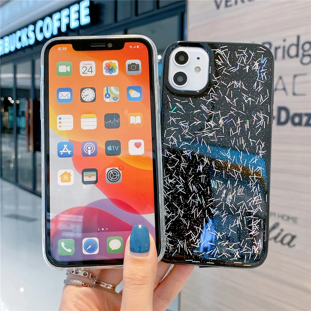 Блестящий чехол с лазерным дождём для Huawei Nova 5T 3i 5i 6i 6 7 SE Y9S Honor 7X 8X 8 9 V10 V20 P8 P9 LITE 2017 P10