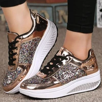 2021 new womens ladies wedges sneakers sequins shake shoes fashion girls sport shoes women sneakers shoes white shoe