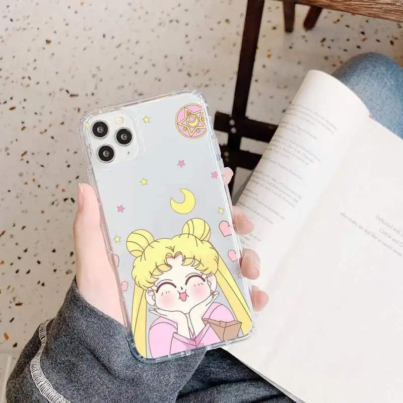 

Japan Anime Sailor Moon Princess Phone Case Transparent for iPhone 11 12 mini pro XS MAX 8 7 6 6S Plus X 5S SE 2020 XR
