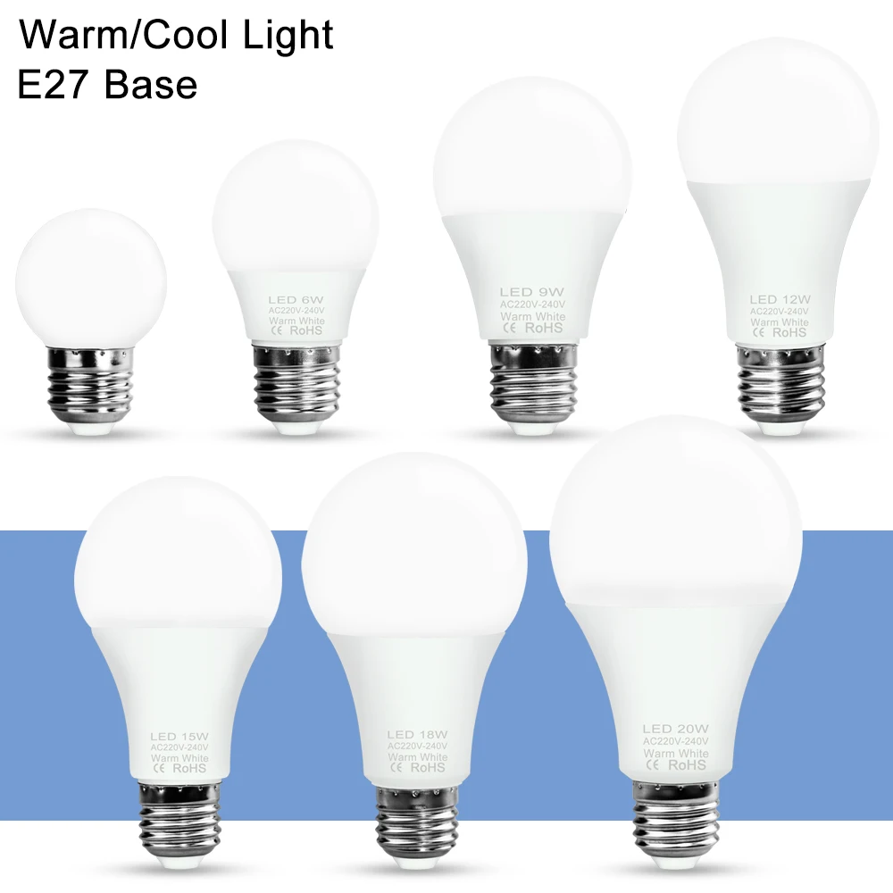 E27 LED Lamp 220V SMD 5730 E14 Ampolleta LED+Lighting 2835 3W 6W 9W 12W 15W 18W 20W Chandelier For Home Lighting Bulb | Лампы и