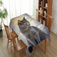 custom cat printed tablecloth animals home waterproof table cloth for wedding party table cover for kitchen mantel mesa nappe