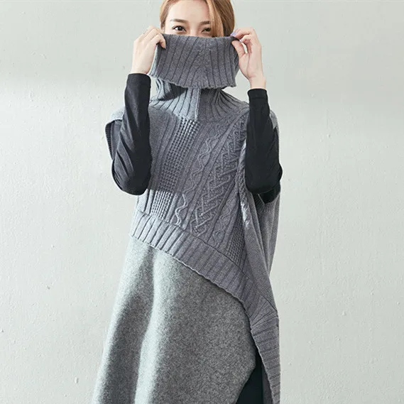 Женское асимметричное шерстяное платье Mori Girl хлопковое оригинального дизайна из