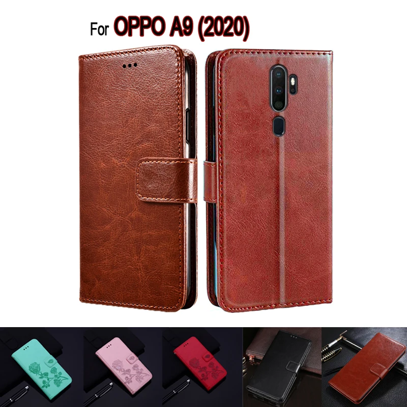 

Flip Cover For OPPO A9 2020 Case Phone Protective Shell Funda For OPPO A 9 2020 CPH1937 PCHM30 Leather Etui Book Capa Bag Cases