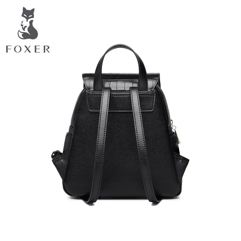 FOXER кожаный рюкзак дизайнерские сумки известный бренд женские сумки новые роскошные модные женские рюкзаки