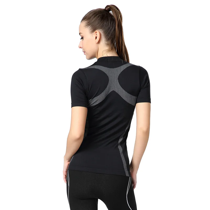 Sport T Shirt Women Sportswear Summer Short Sleeve Shirts Quick Dry Breathable Gym Active Wear Tops Yoga Fitness | Спорт и