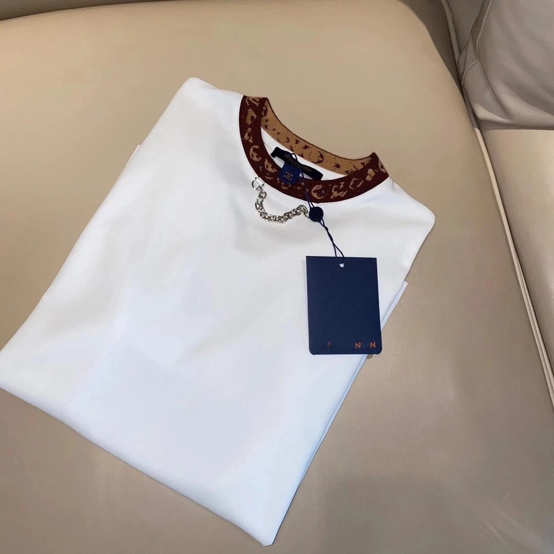 

2021 summer women's new luxury brand designer fancy neckline short sleeve T-shirt casual black and white top