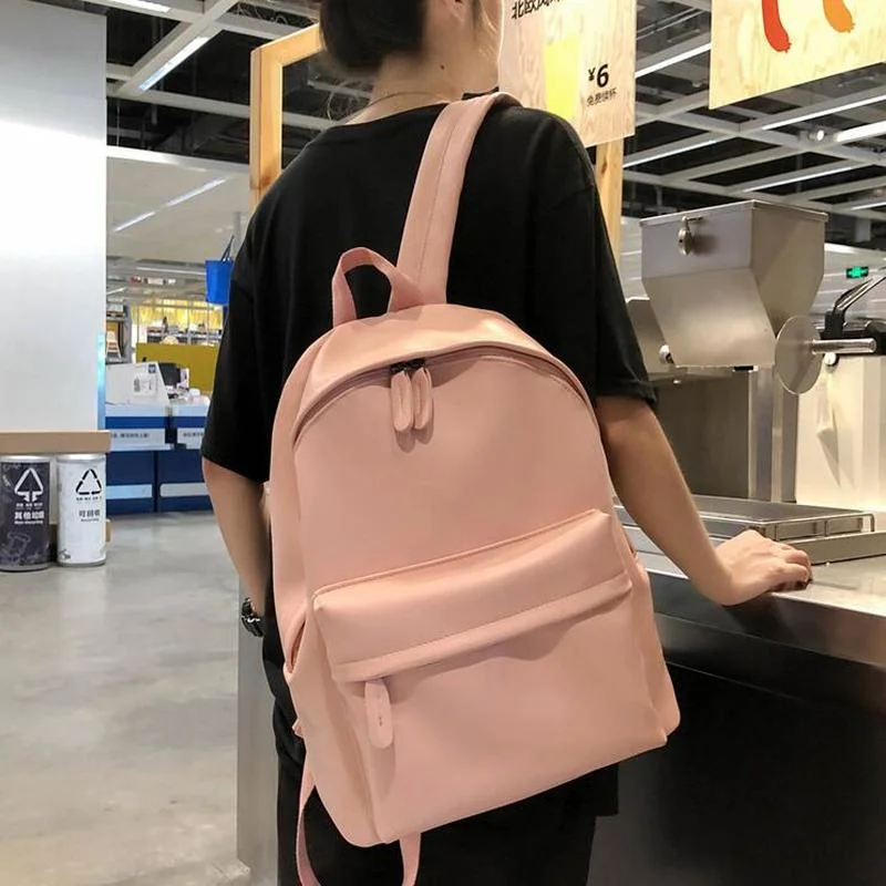 

2021 Hot Sale New Girls Pink Backpack Designer Bookbags Large Back Packs Bag For Women Backpacks Solid Color Student Schoolbag