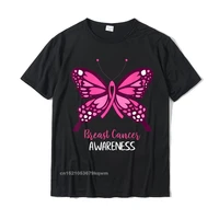 breast cancer awareness butterfly pink ribbon motivational t shirt cotton tops shirts printed new coming comfortable tshirts