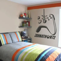 custom name xbox controller wall sticker gameroom playroom joystick gamepad ps gaming zone wall decal vinyl home decor