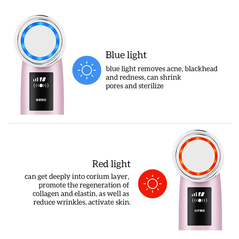 CkeyiN EMS светодиодный светильник массажер для лица теплая Вибрация ионный уход за