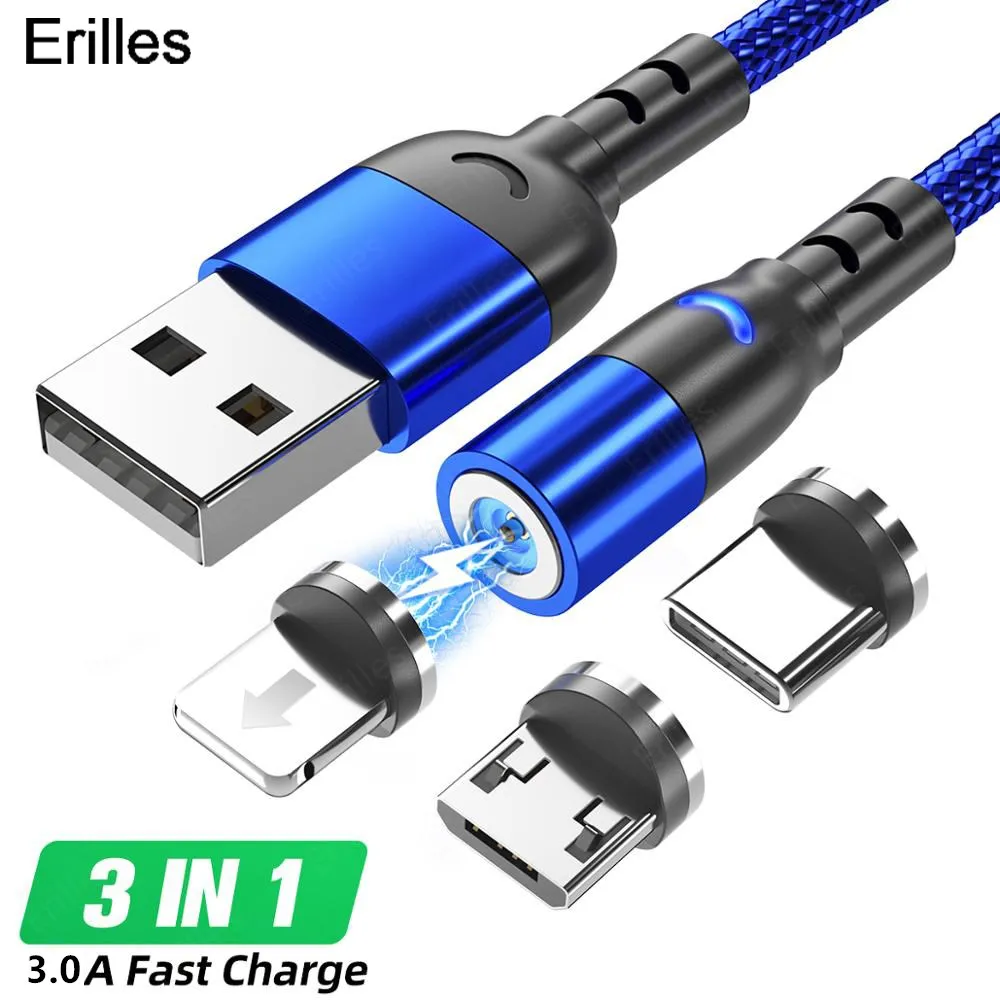 

Магнитный USB-кабель Micro USB / Type-C для iPhone X Xs Max, магнитное зарядное устройство для Samsung, Xiaomi, Pocophone, USB C, кабель для быстрой зарядки