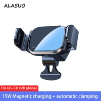 3 in 1 automatic sensor car phone holder magnetic 15w wireless charger for iphone 13 12 mini 13 12 pro max cellphone stand mount