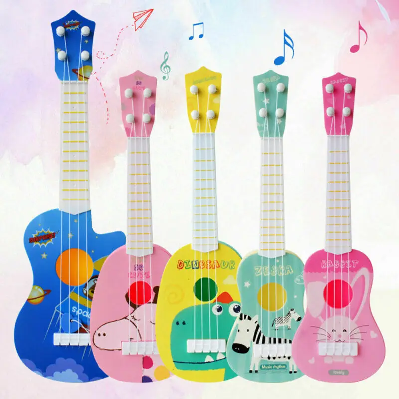 

Модное детское укулеле с животными, маленькая гитара, музыкальный инструмент, развивающая игрушка