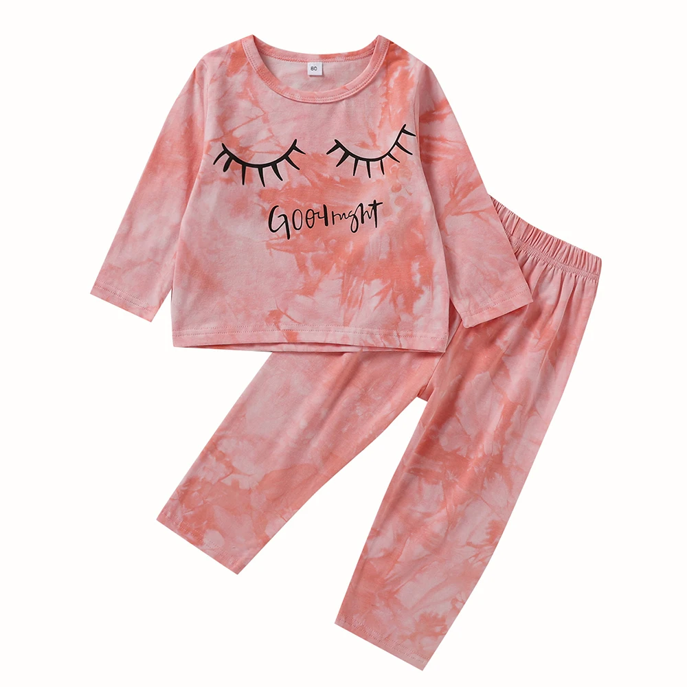 

Baby Girls Letter Print Clothing Set 2Pcs T-Shirt Pants-Set Casual Cotton Outfits Spring Autumn Kids Long Sleeve O-Neck Pajamas