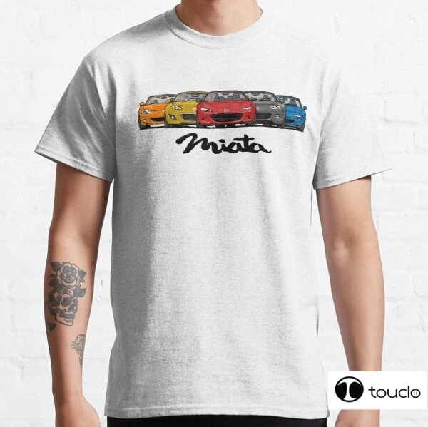 

Mx5 Miata Generations 100% Cotton Men T-Shirt Summer Loose Men/Women T Shirts For Men 2021 Casual Short Sleeve Tops Tee Shirt