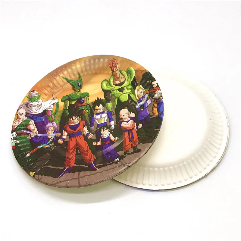 

20/40 Pcs Son Goku Theme Disposable Tableware Set Paper Plates Cups Birthday Baby Shower Party Tableware Supplies Decoration