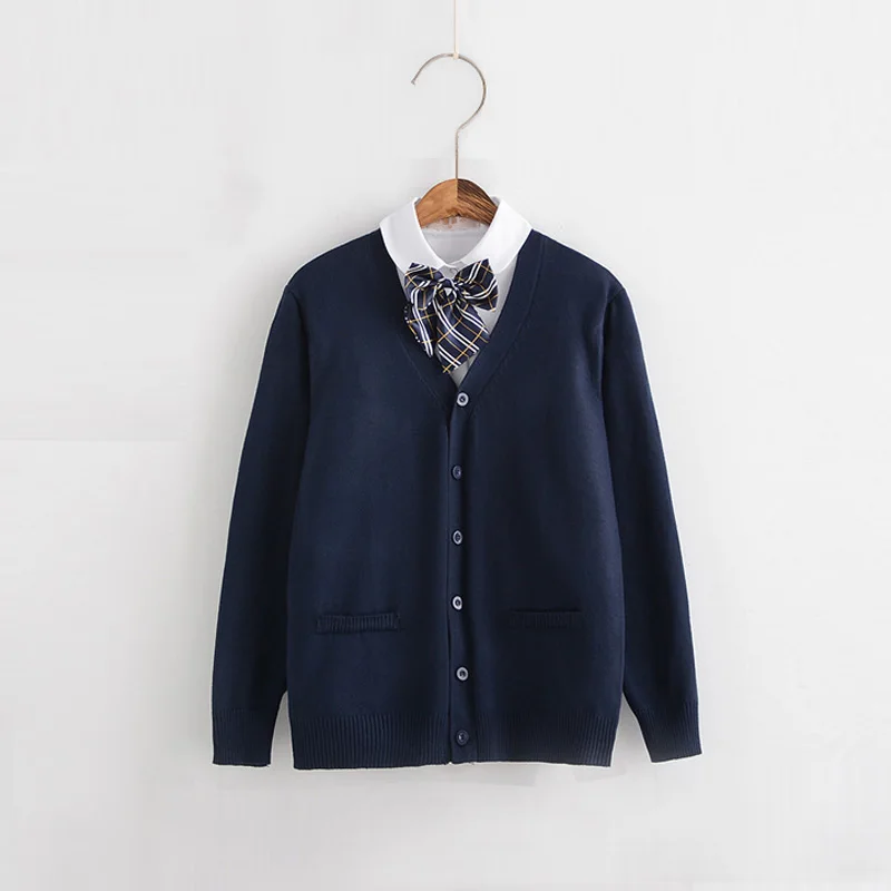 Японский вязаный кардиган, униформа JK в студенческом стиле, свитер с длинными рукавами для мужчин и женщин, простой свитер для студентов, Ст... от AliExpress RU&CIS NEW