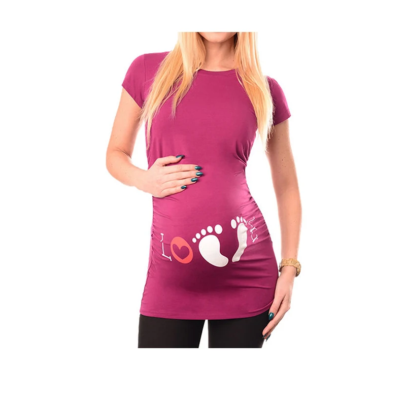 Футболка для беременных женские топы Одежда повседневная одежда мам Забавный