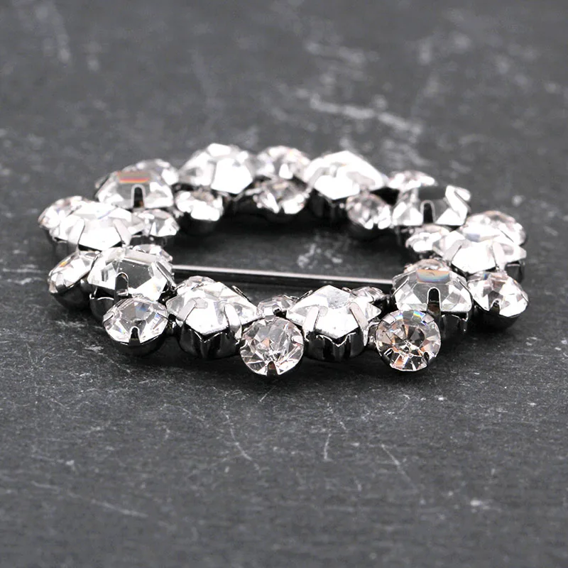 Брошь-булавка круглая с кристаллами 2 шт. | Украшения и аксессуары