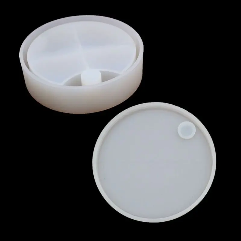 Ручной работы вращающийся 3-Tiered лоток Органайзер для хранения ювелирных изделий