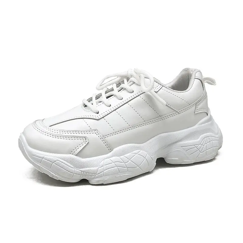 

2020 New Running Shoes Women Designers White Sneakers Women Low-top Leather Thick-soled Casual Sports Shoes Women