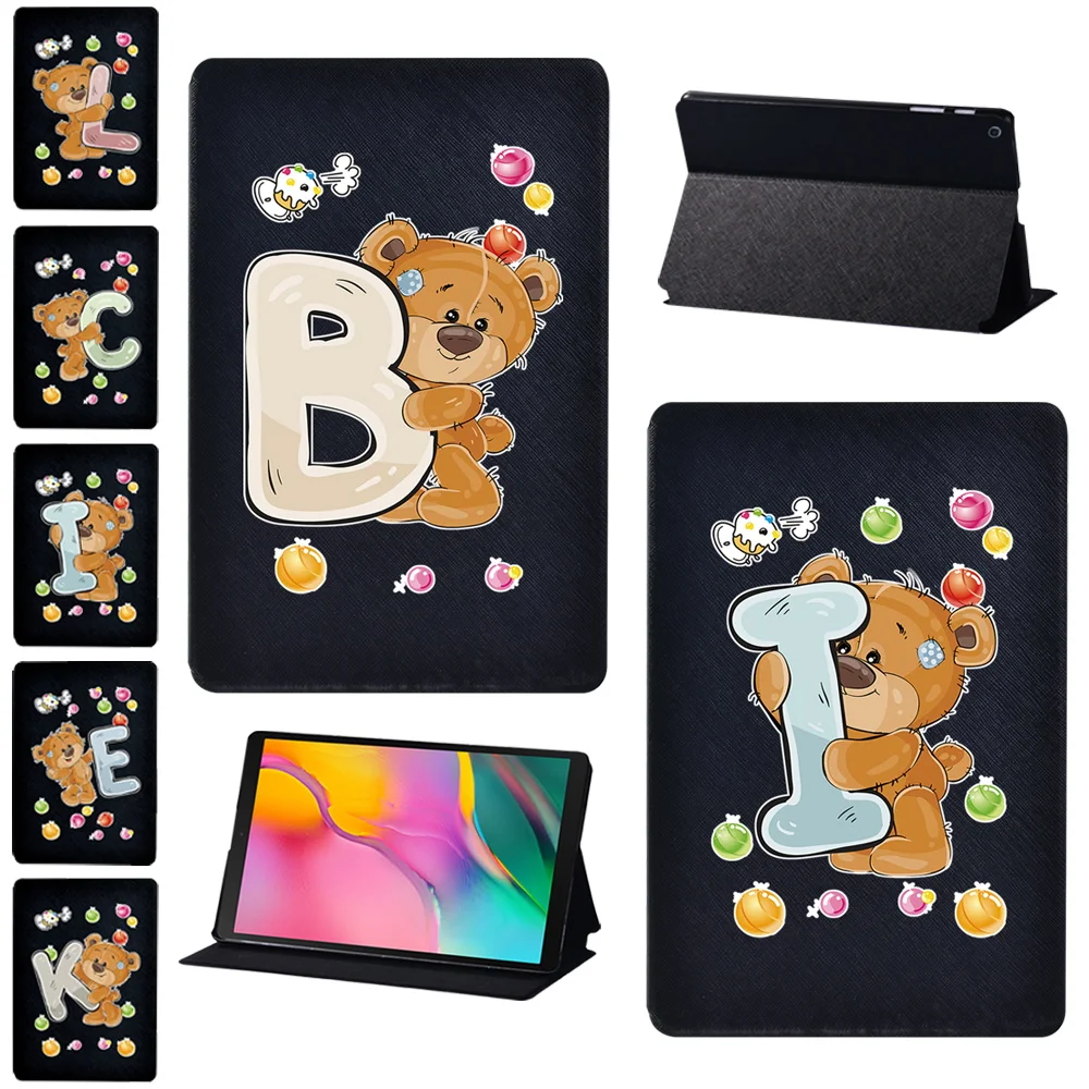 

For Samsung Galaxy Tab A A6 10.1 /Tab A 9.7 /Tab A 10.1 /Tab A 10.5 /Tab S5e Bear letters Series Anti-fall Tablet Case +Stylus
