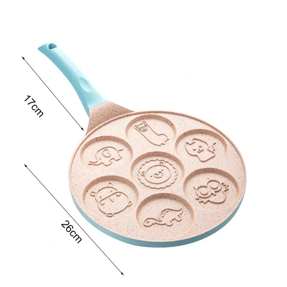 

Pan-cake Pan Seven-hole Oil-proof Animal Face Print Non-stick Kid Breakfast Griddle for Home