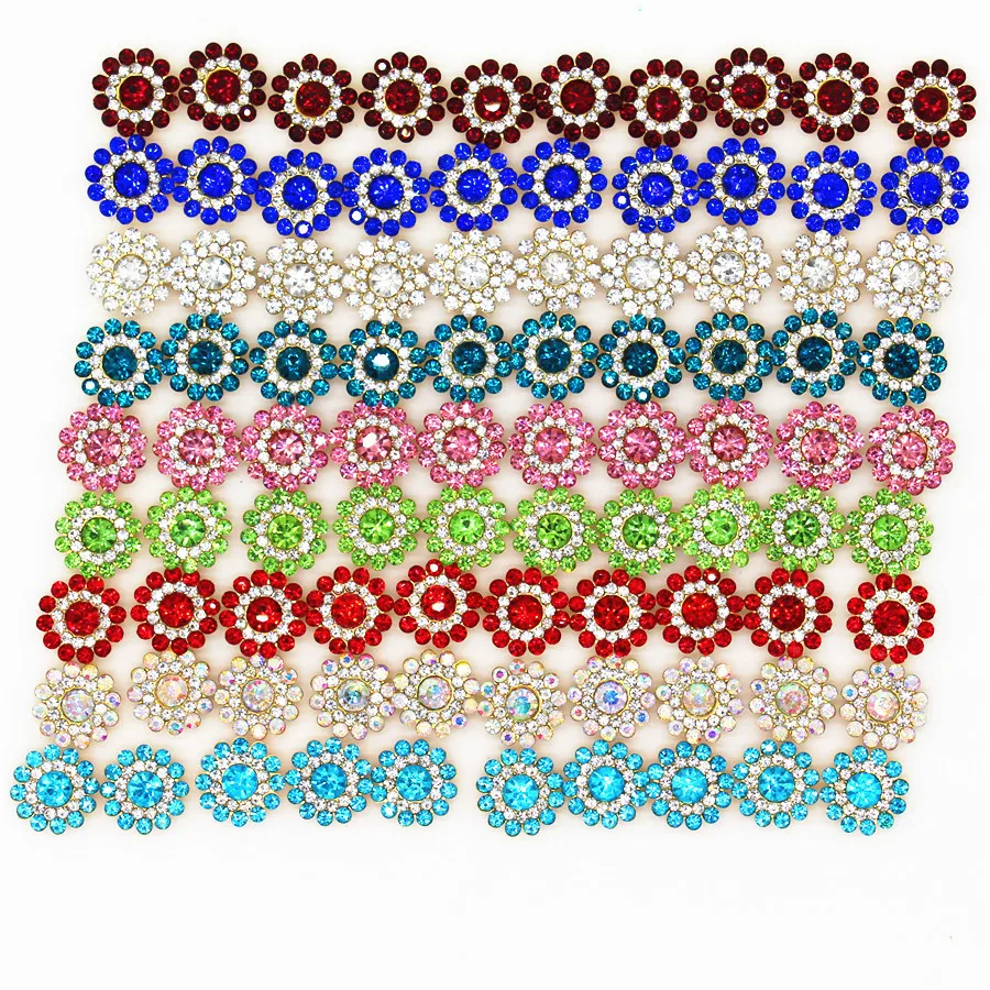 10 шт. 14 мм цветы кристаллы стразы пуговицы сделай сам украшения одежда платье