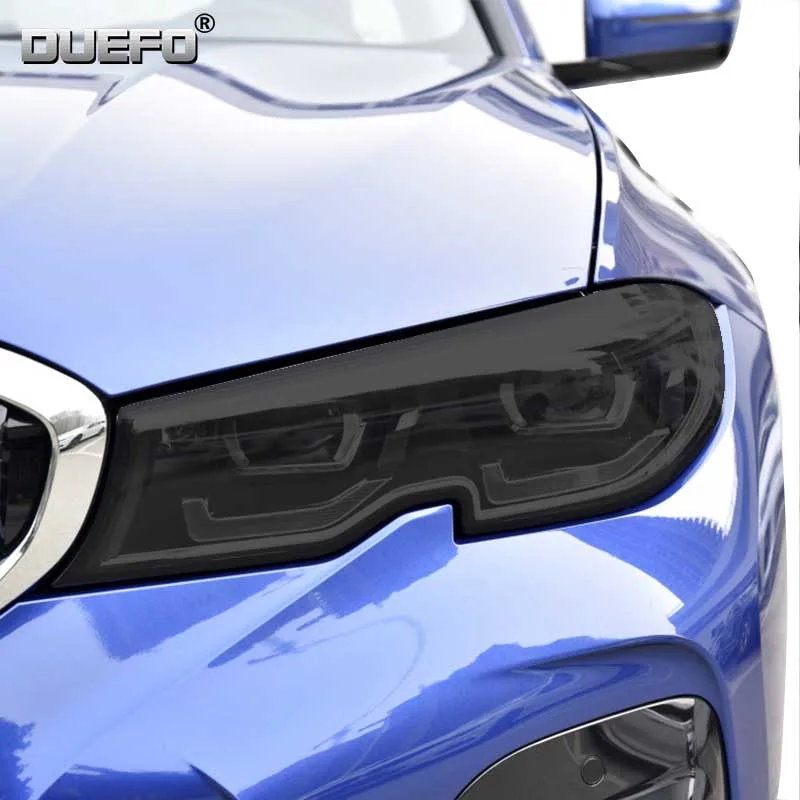 

2Pcs TPU Sticker Car Headlight Protective Film Headlamp Transparent Black For BMW 3 Series F30 F31 G20 G21 F34 GT Accessories