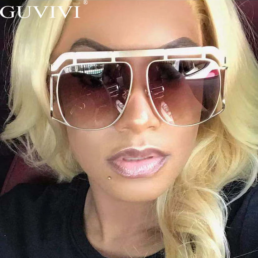 Винтажные большие солнцезащитные очки для женщин и мужчин квадратные
