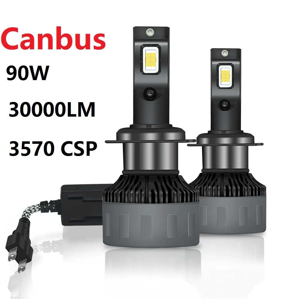 

CANBUS 30000LM H1 H4 H7 H8/H9/H11 9005/HB3/H10 9006/HB4 White Car Headlight Bulb 90W 3570 CSP 6000K Auto Light LED Update Kit