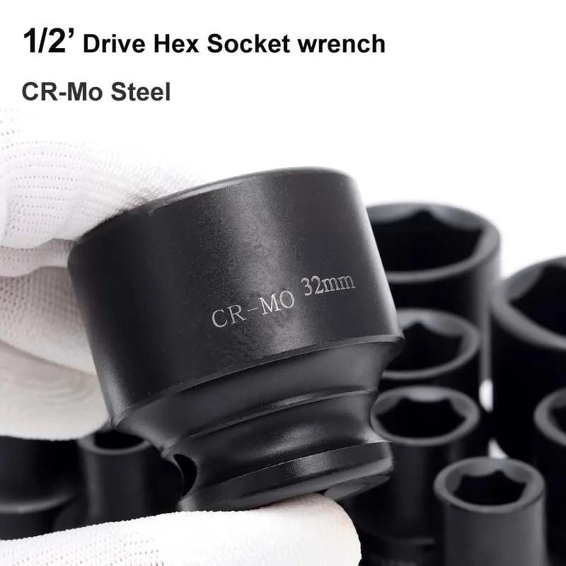 1 шт. 1/2 дюйма 38 мм длинный прочный рукав болт с шестигранной головкой Гайка 8 мм-36 мм для Электрический ударный гайковерт воздушный ударный гаечный ключ Метрическая гаечная головка