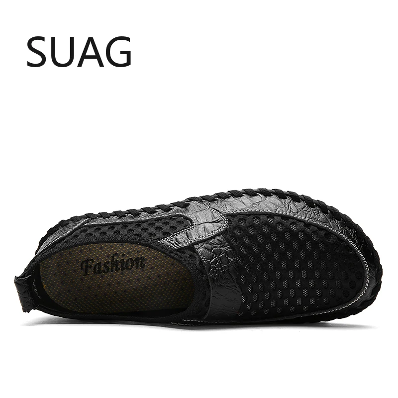

Brand New Summer Men Casual Shoes Breathable Mesh Cloth Loafers Soft Flats Sandals Handmade Male Driving Shoes Large Size 38-50