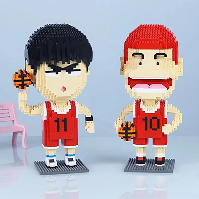 

Anime Character Basketball Player 3D Model Building Block Toy Cartoon Basketball DIY Doll Assembling Connecting Brick Toy No Box