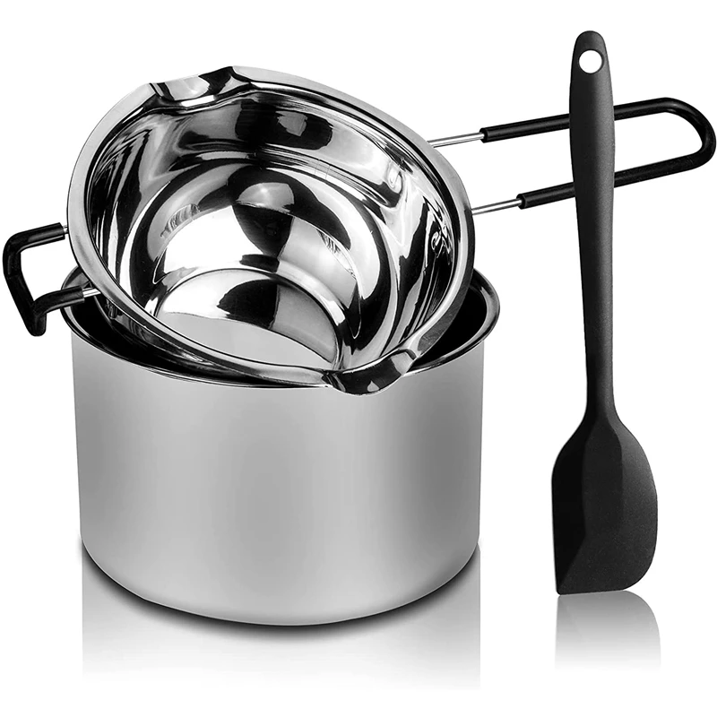 

Double Boiler Pot Set Stainless Steel Melting Pot with Silicone Spatula for Melting Chocolate,Soap,Wax,Candle Making