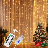 3m led festoon curtain garland on the window usb string lights fairy remote control new year christmas decorations for home room
