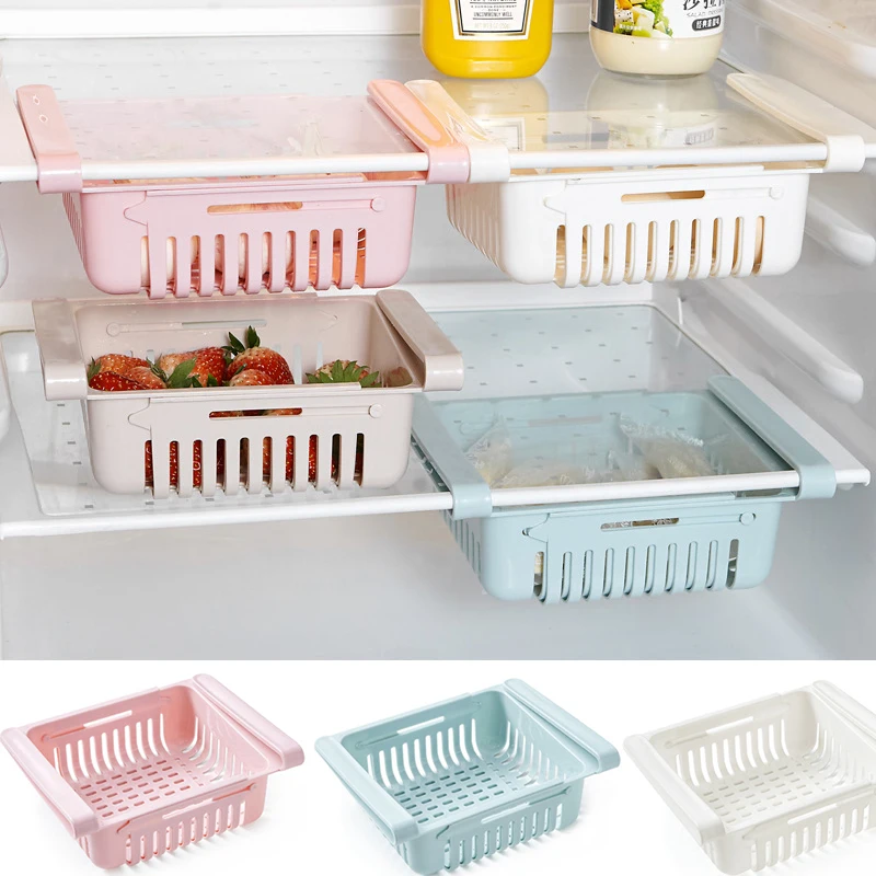 Кухонный Органайзер Регулируемый рефрижератор шкаф для хранения полка