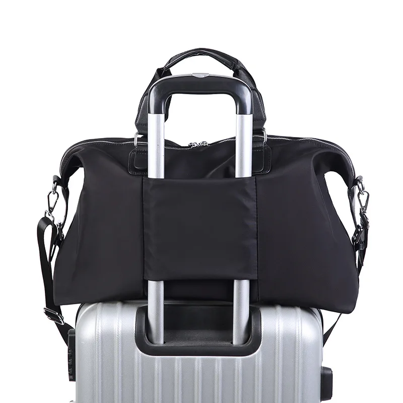 

Travel Bag 22 Inch Black Sport Fitness Handbag Nylon Waterproof Shoulder Women Men's Bag
