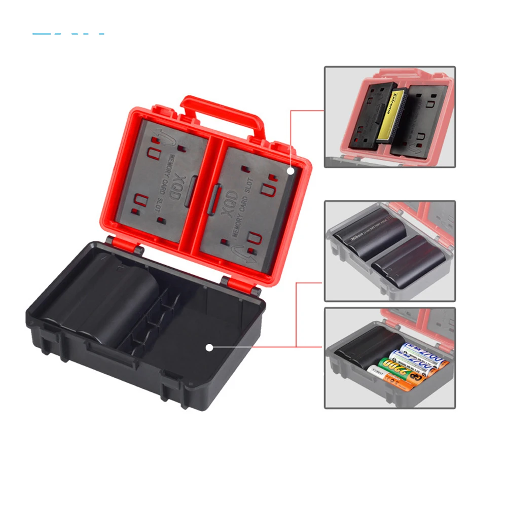 Camera Battery Storage Case SD TF Memory Card for Sony NP-FM50 NP-FZ100 Canon LP-E6N BP-511 Nikon EN-EL14 EN-EL15 Batteries |