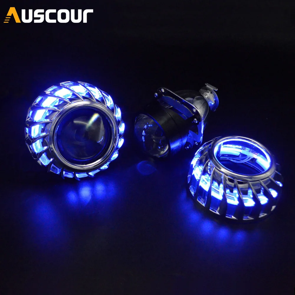 2 5 дюймов мини Биксеноновая линза для проектора DRL led дневной пробежки ангельские
