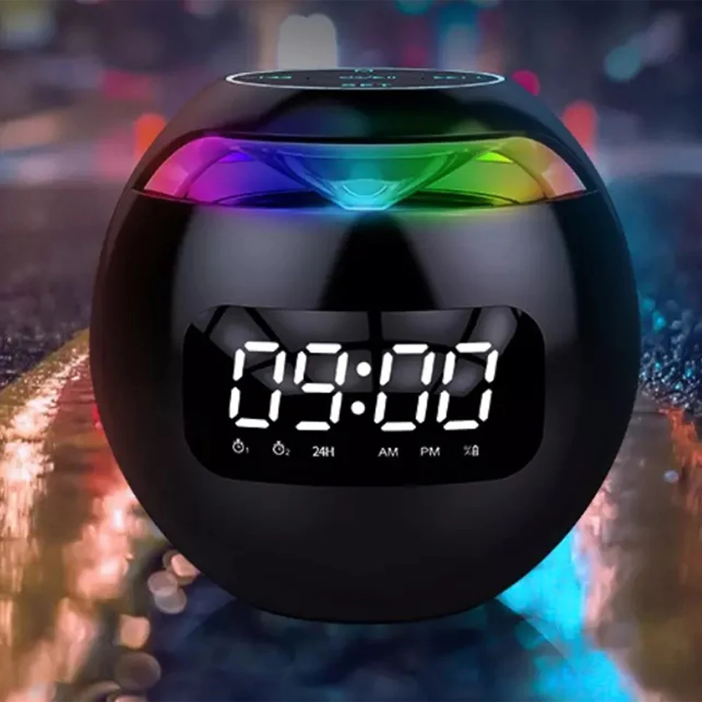 

2021 New Bluetooth speaker alarm clock portable mini mobile phone subwoofer card radio